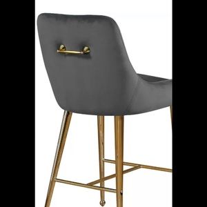 Two velvet counter/bar stools